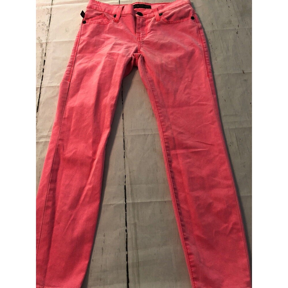 Rock & Republic Women's Jean Hamburg Pink Ankle Stretch Skinny Jeans Size 2 X 25